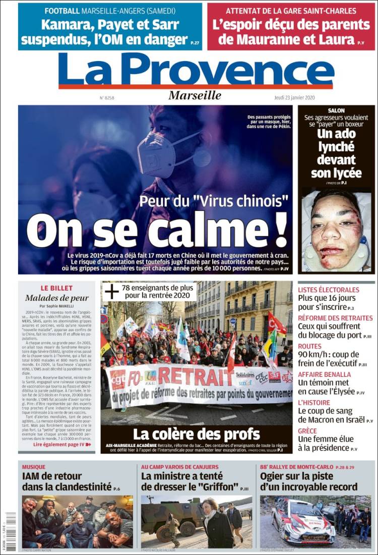 Portada de La Provence (Francia)