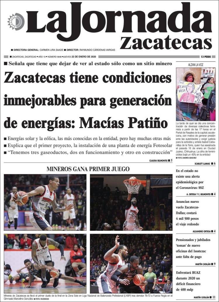 Portada de Jornada de Zacatecas (México)