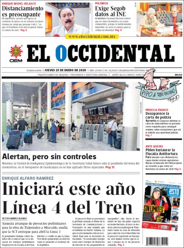 Portada de El Occidental (México)