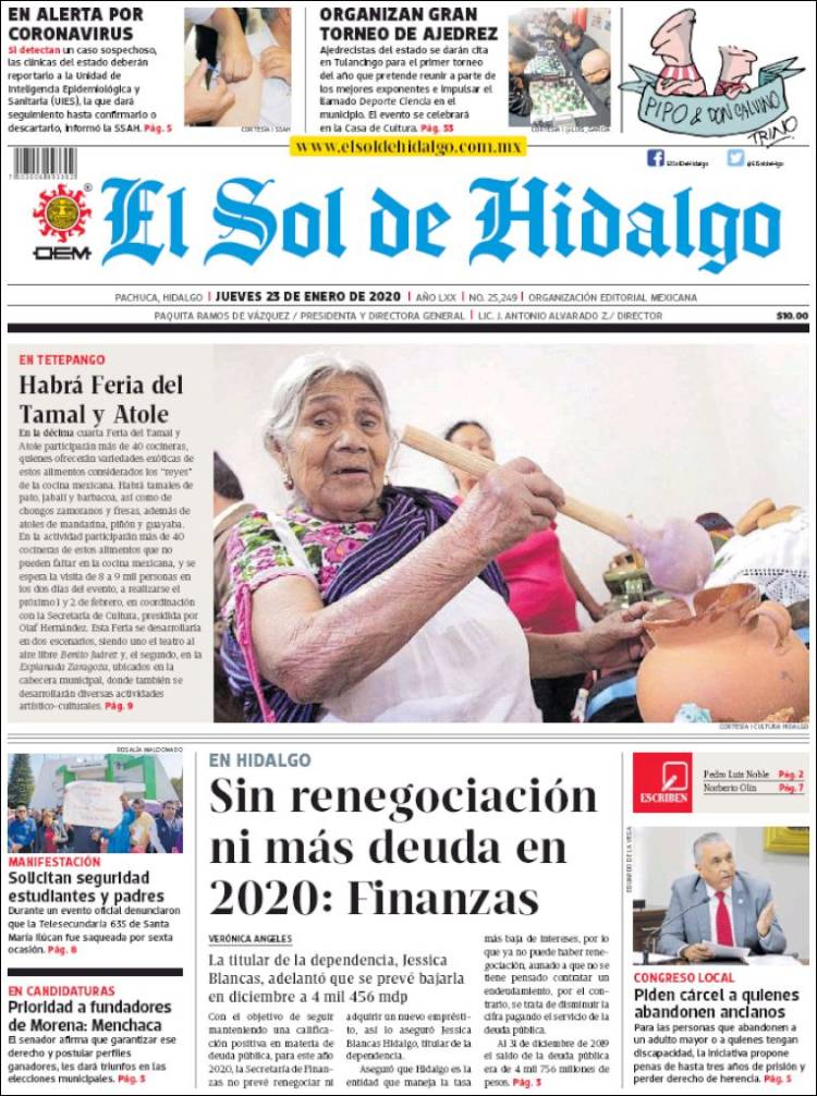 Portada de El Sol de Hidalgo (México)