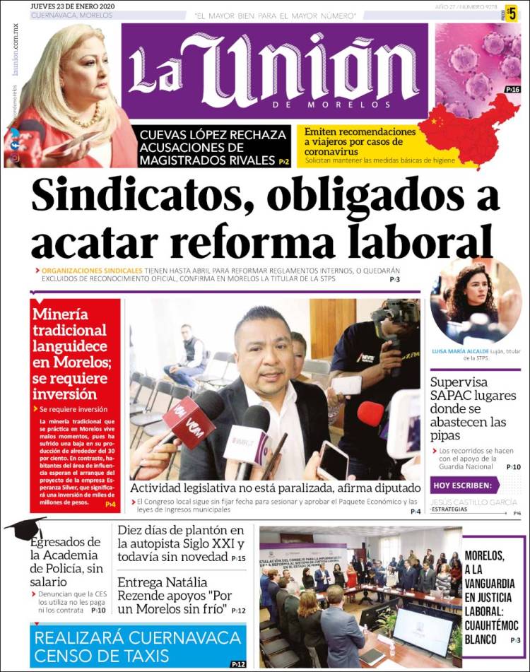 Portada de La Unión de Morelos (México)