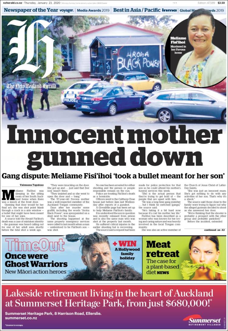 Portada de The New Zealand Herald (Nueva Zelanda)