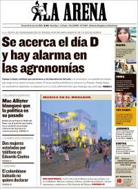 Portada de Diario La Arena (Argentina)