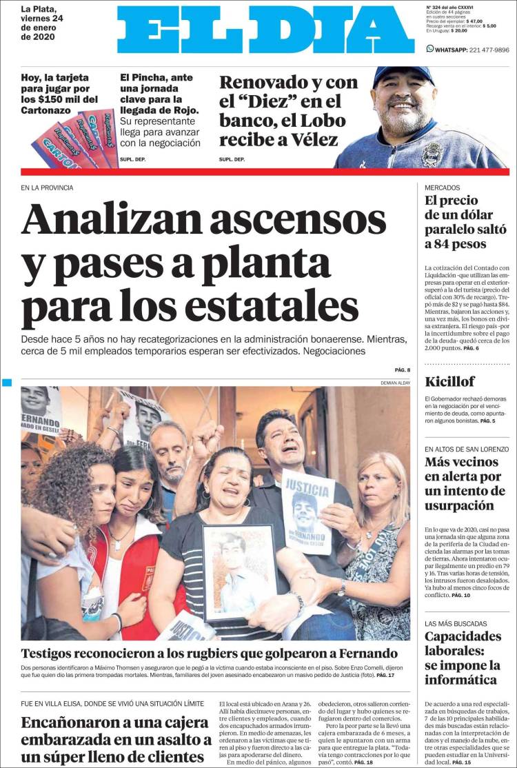 Portada de El Día de la Plata (Argentina)