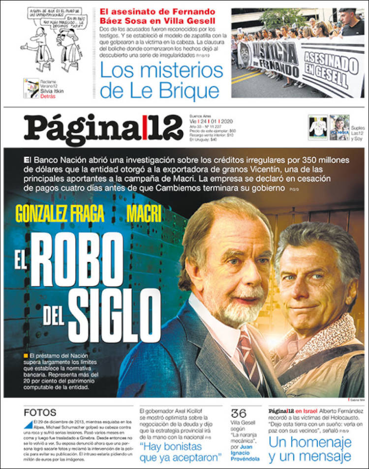 Portada de Página/12 (Argentina)