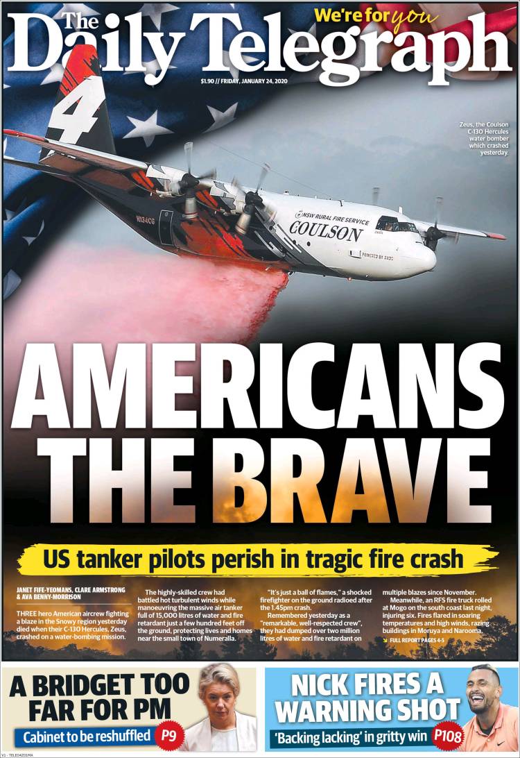 Portada de The Daily Telegraph (Australia)