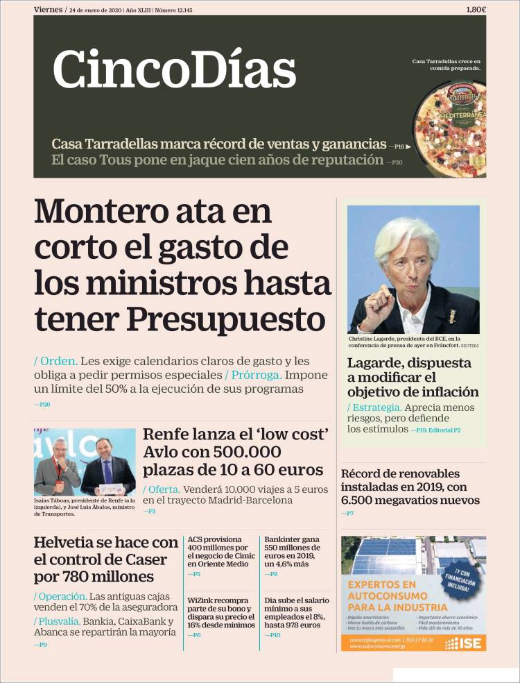 Portada de Cinco Días (Espa&ntilde;a)