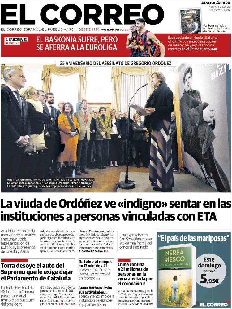 Portada de El Correo - Álava (España)