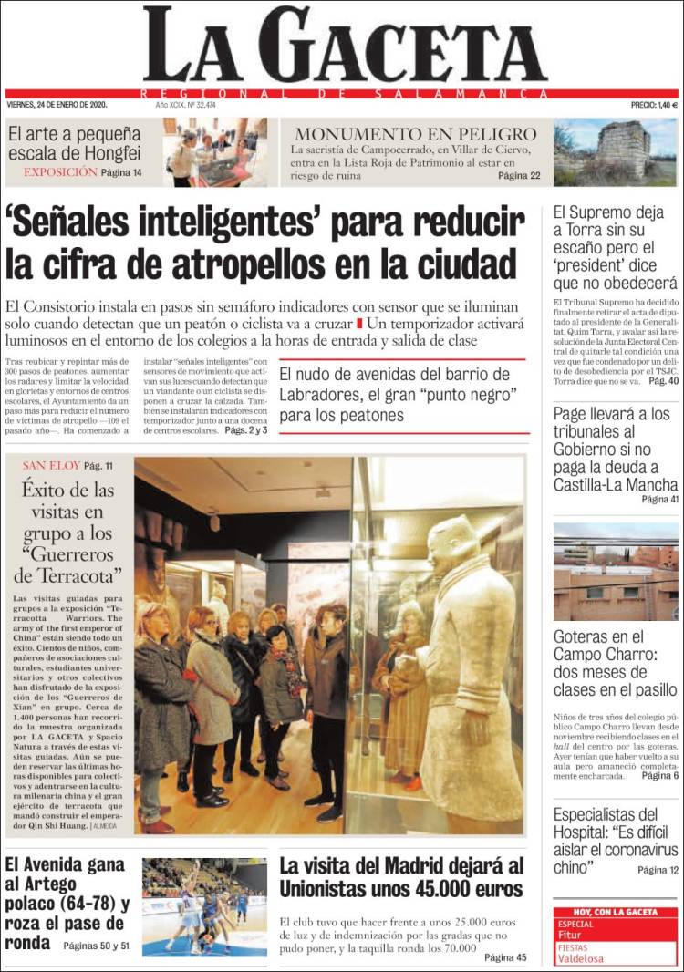 Portada de La Gaceta de Salamanca (España)