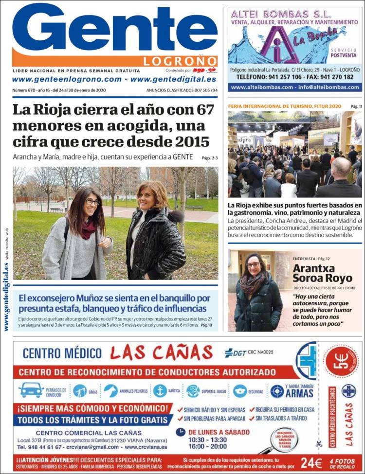 Portada de Gente en Logroño (España)