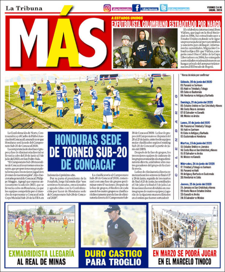 Portada de Diario Más (Honduras)