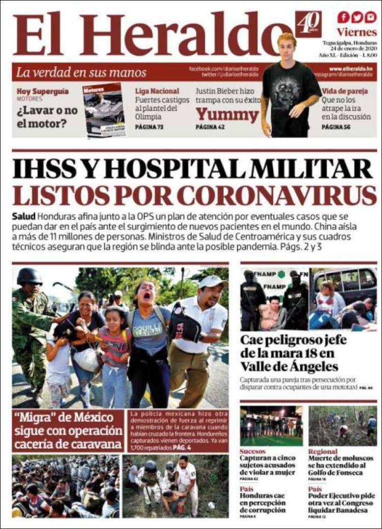 Portada de El Heraldo (Honduras)