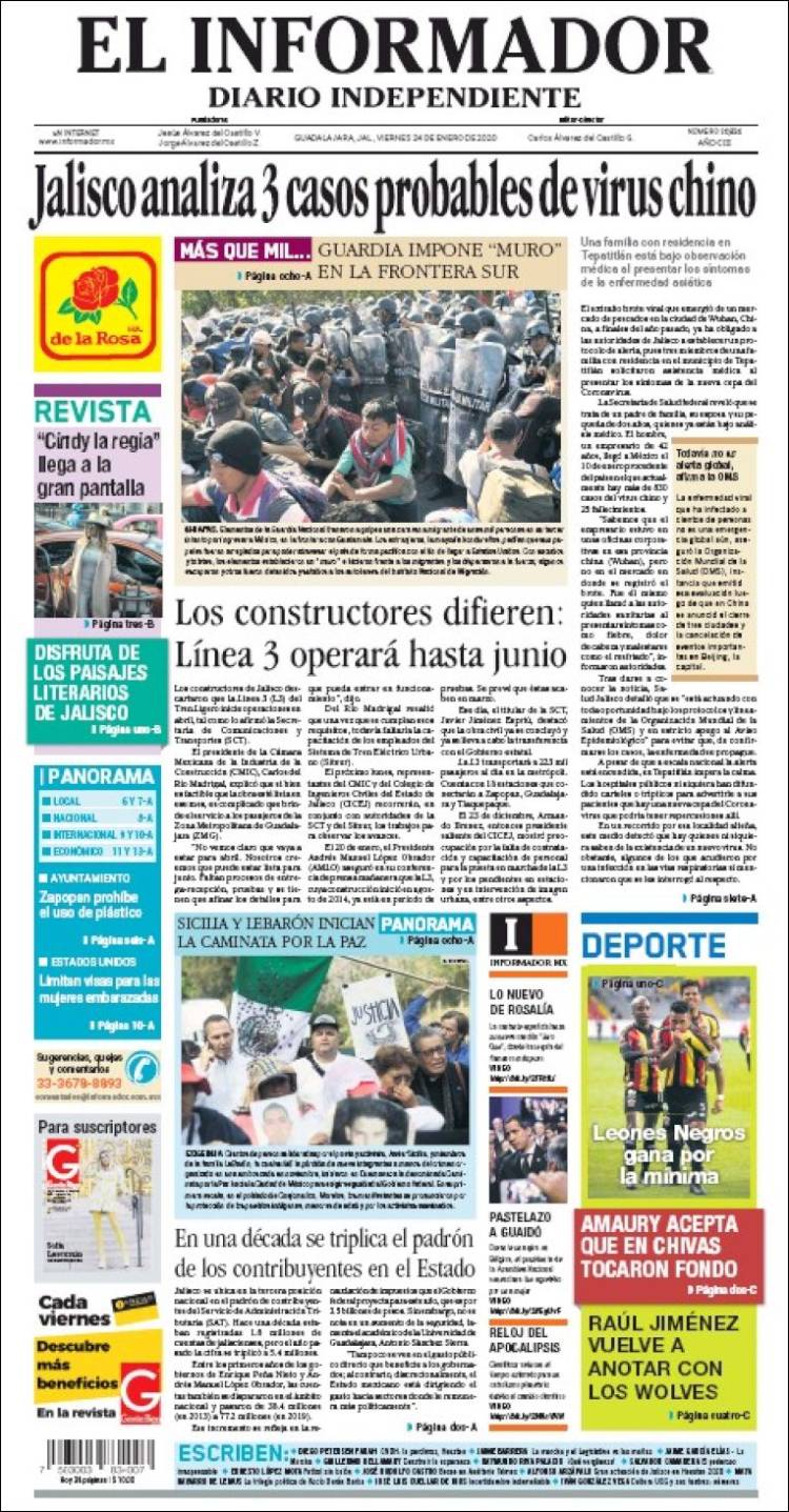 Portada de El Informador (México)