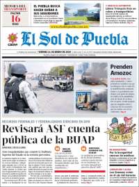 Portada de El Sol de Puebla (México)