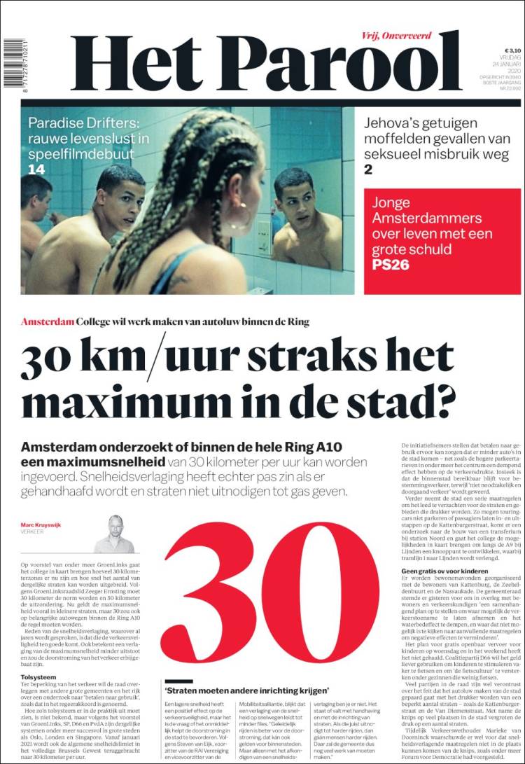 Portada de Het Parool (Pa&iacute;ses Bajos)