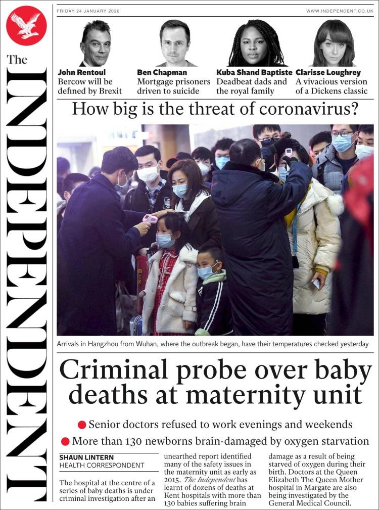 Portada de The Independent (Reino Unido)