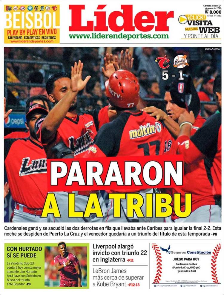 Portada de Lider en deportes (Venezuela)