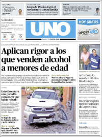 Portada de Diario Uno de Entre Ríos (Argentina)