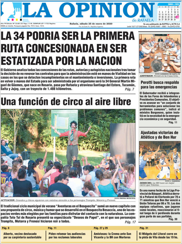 Portada de La Opinión (Argentina)