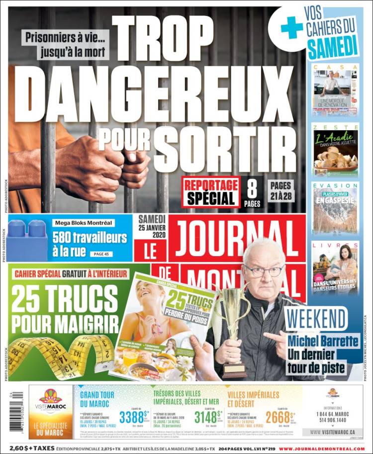 Portada de Le Journal de Montréal (Canadá)