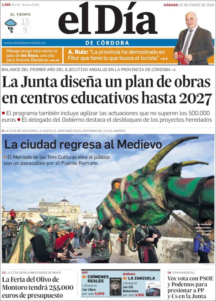 Portada de El Día de Córdoba (España)