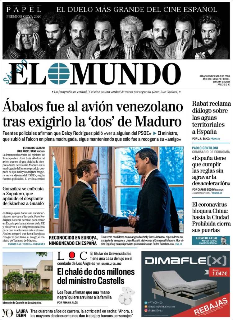 Portada de El Mundo (España)