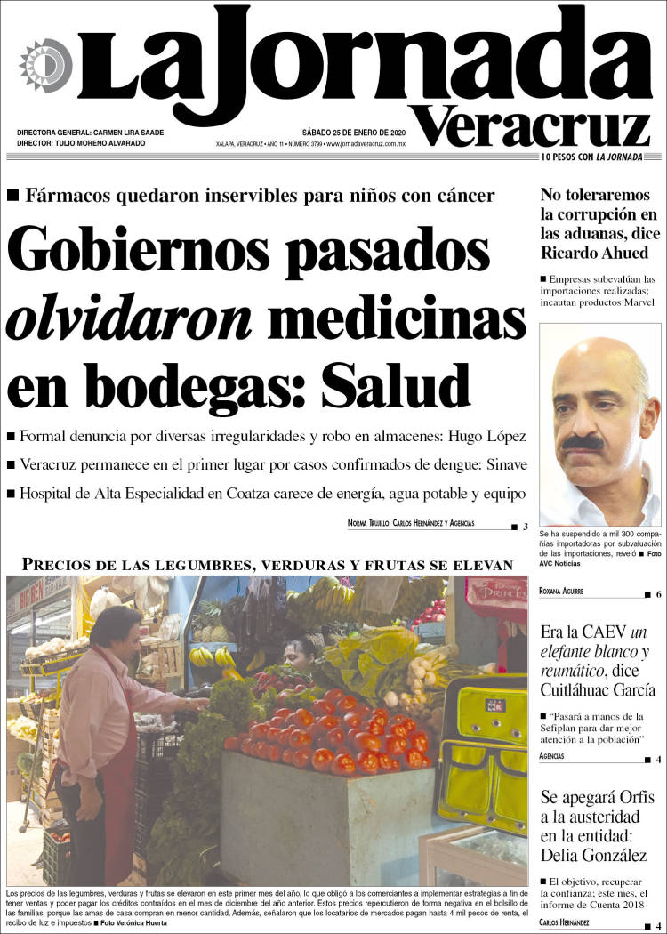 Portada de La Jornada Veracruz (México)