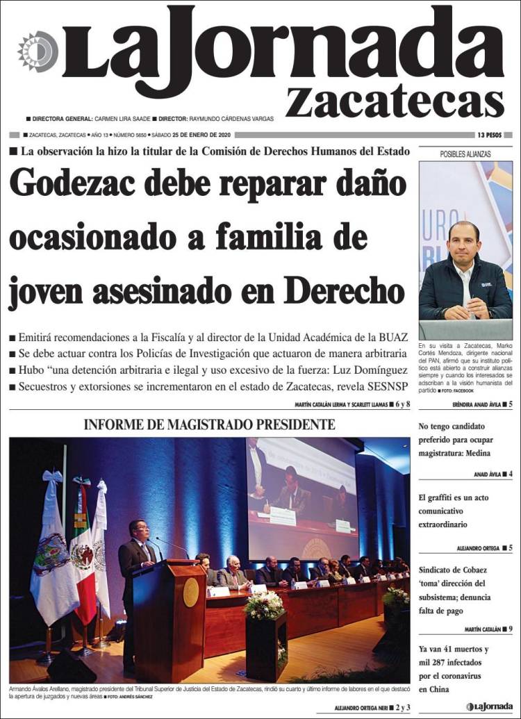 Portada de Jornada de Zacatecas (México)