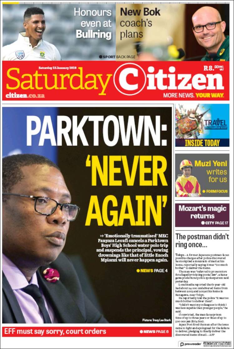 Portada de The Citizen (Sud&aacute;frica)