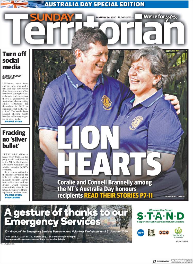 Portada de Northern Territory News (Australia)