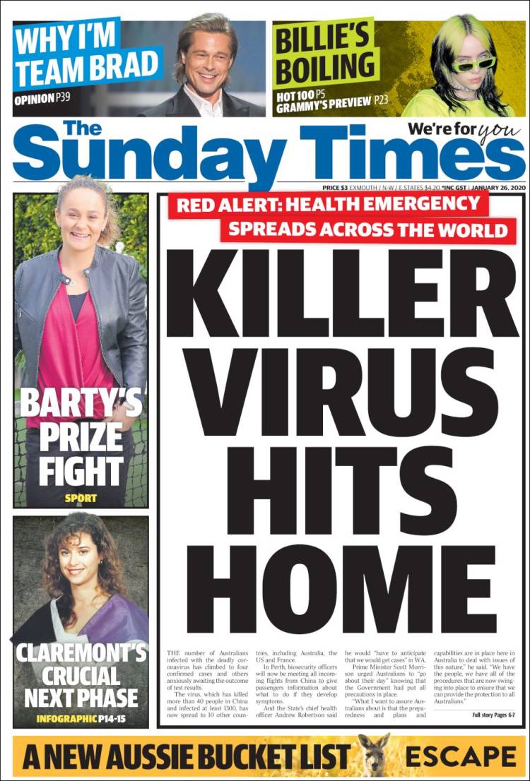 Portada de The West Australian (Australia)