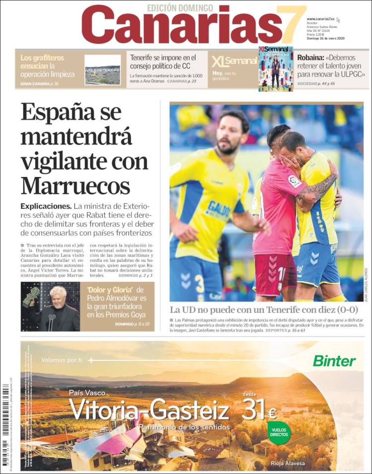 Portada de Canarias 7 (España)