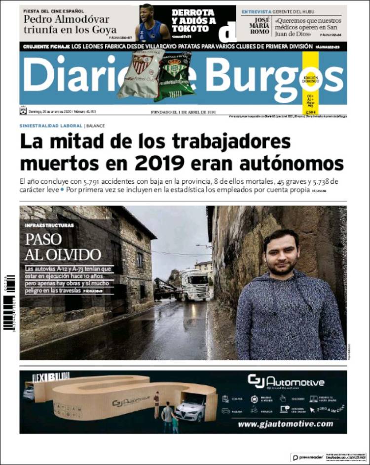 Portada de Diario de Burgos (España)