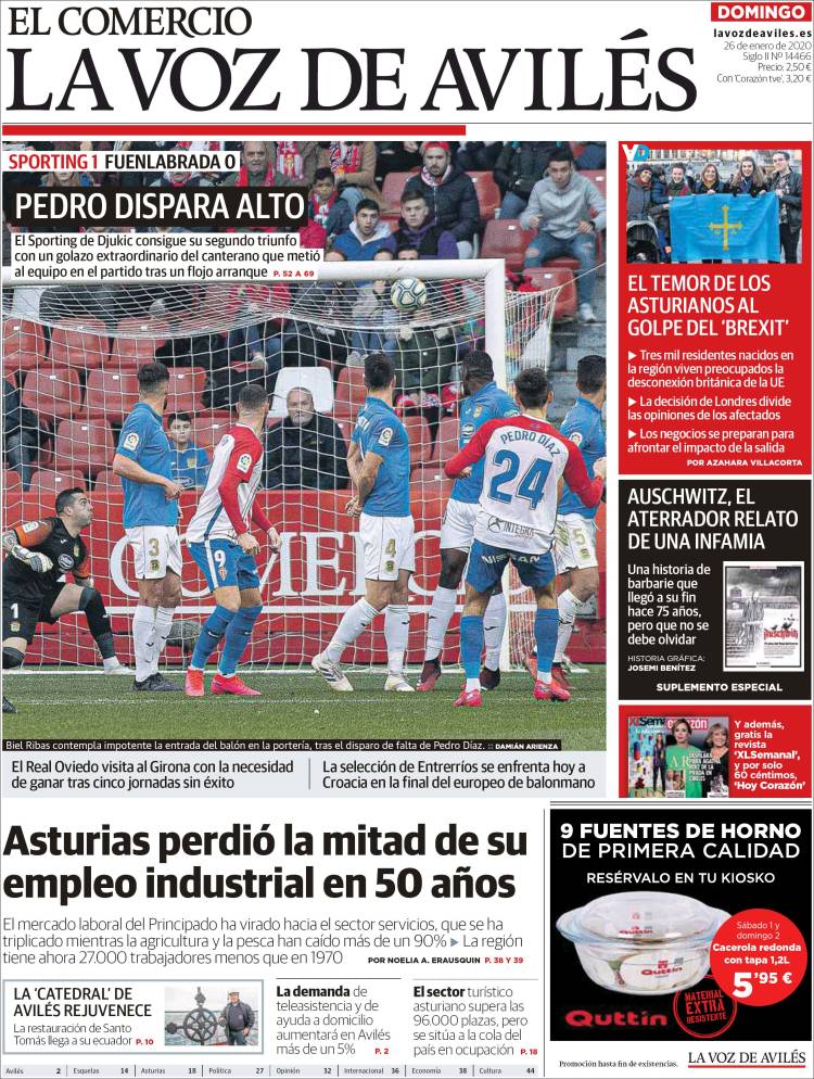 Portada de El Comercio - Avilés (España)