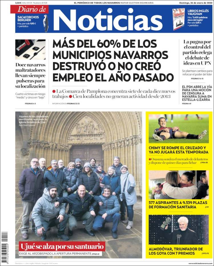 Portada de Noticias de Navarra (España)