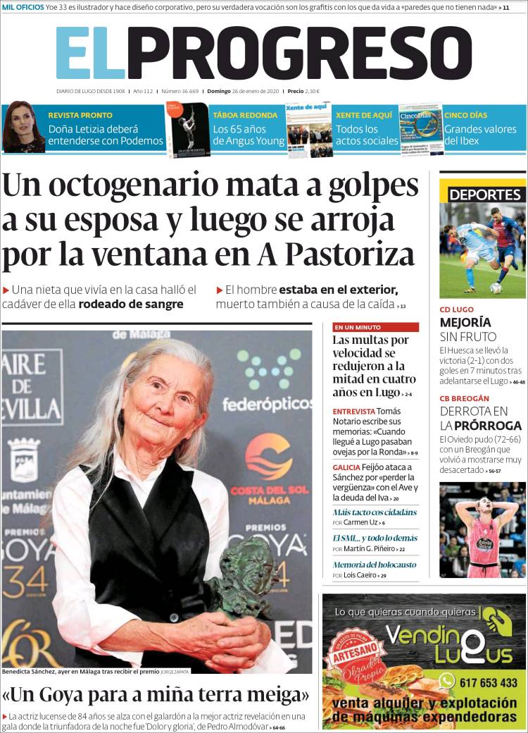 Portada de El Progreso (España)