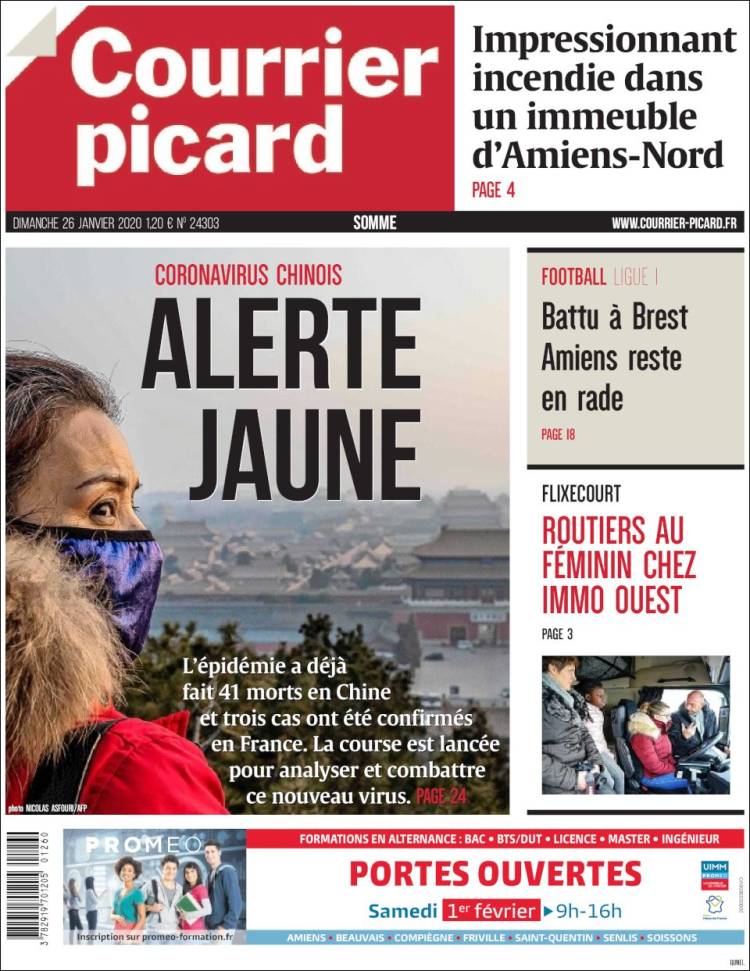 Portada de Courrier Picard (Francia)
