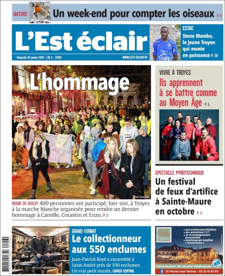 Portada de L'Est Eclair (Francia)