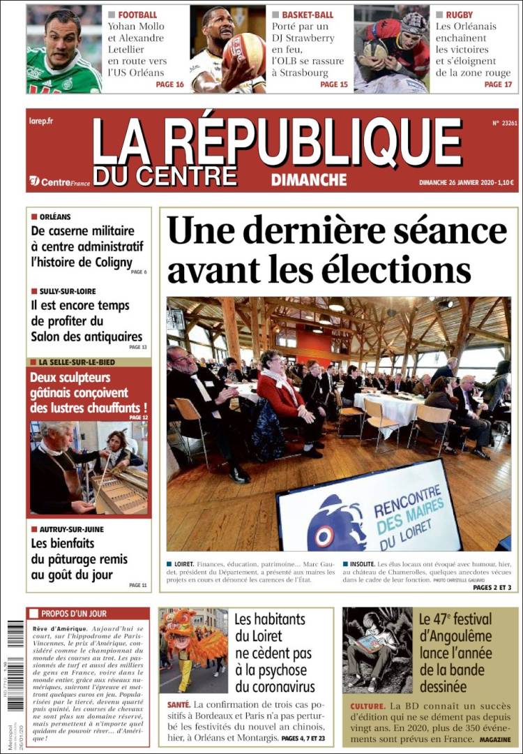 Portada de La République du Centre (Francia)