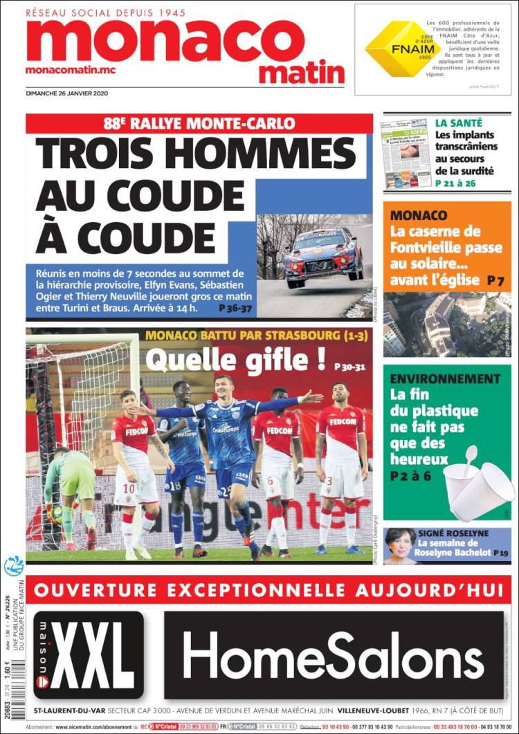 Portada de Nice-Matin (Francia)