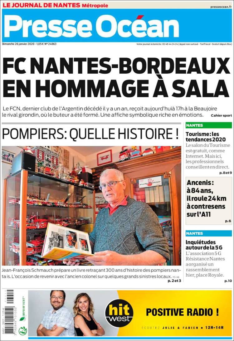 Portada de Presse Ocean (Francia)