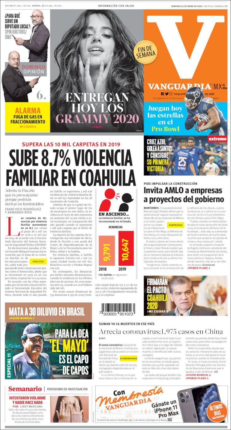 Portada de Vanguardia (México)