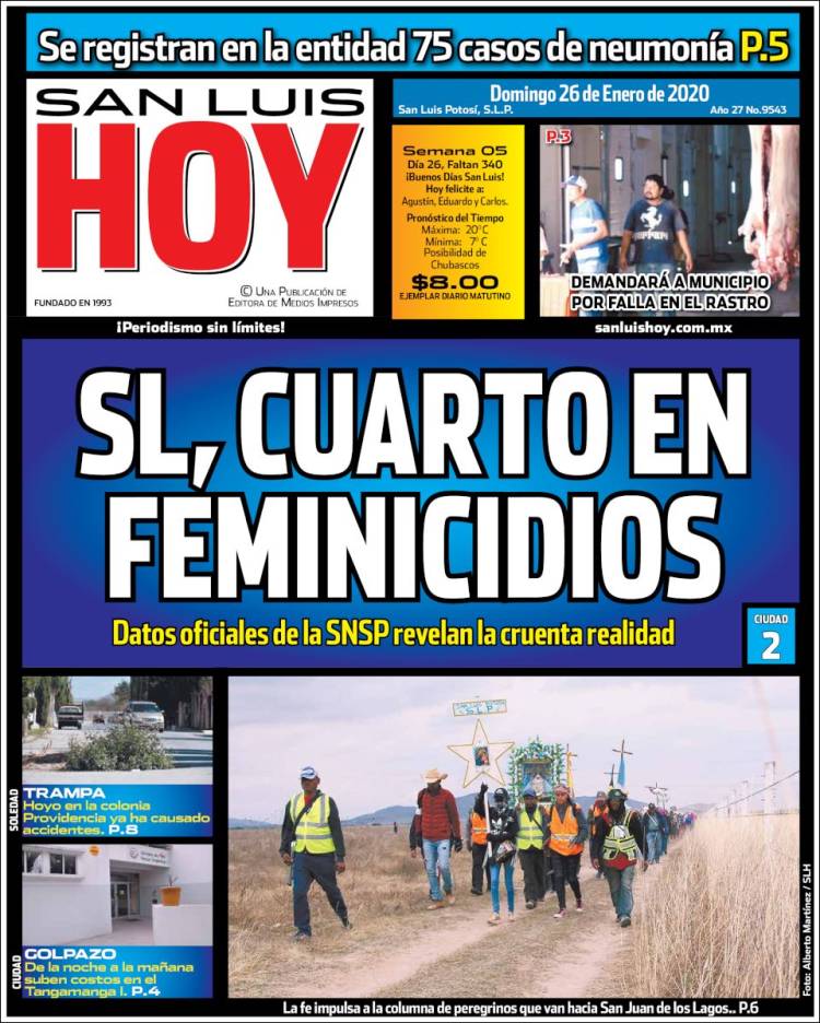 Portada de San Luis Hoy (México)