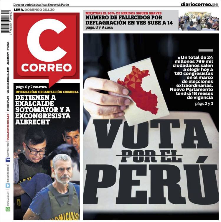 Portada de Diario Correo (Per&uacute;)