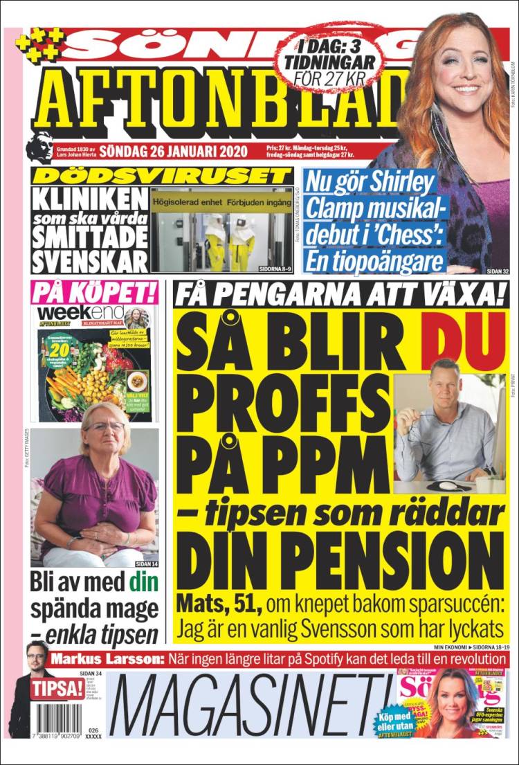 Portada de Aftonbladet (Suecia)