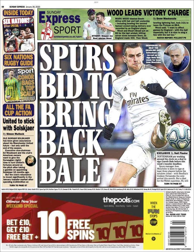 Portada de Express Sport (Reino Unido)