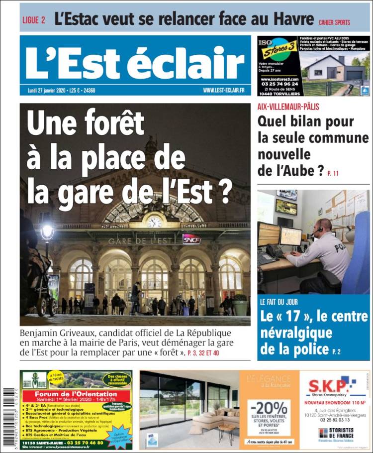 Portada de L'Est Eclair (Francia)