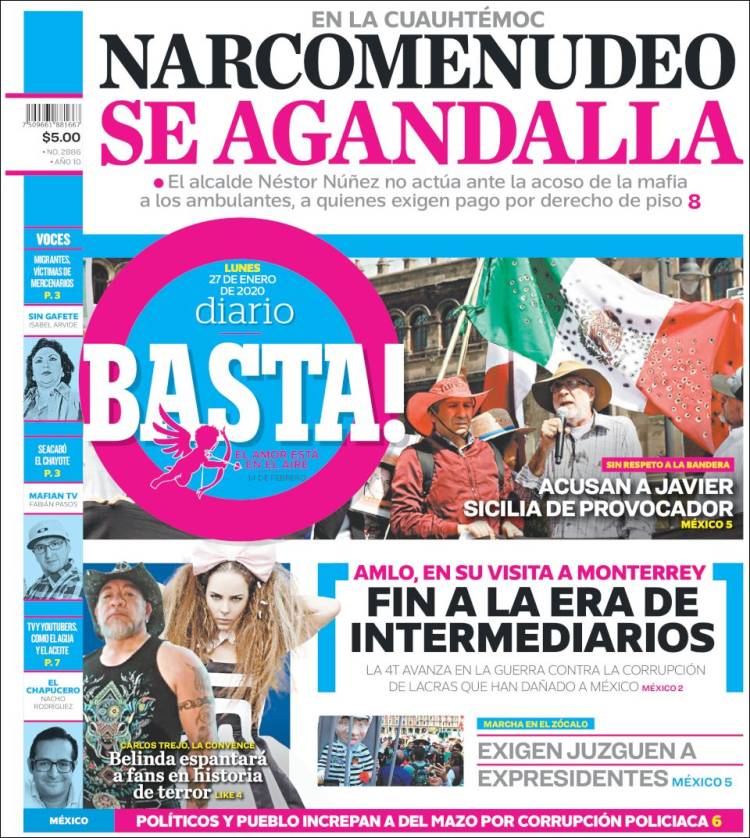 Portada de Diario Basta (México)