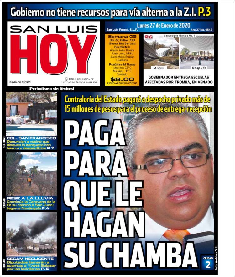 Portada de San Luis Hoy (México)