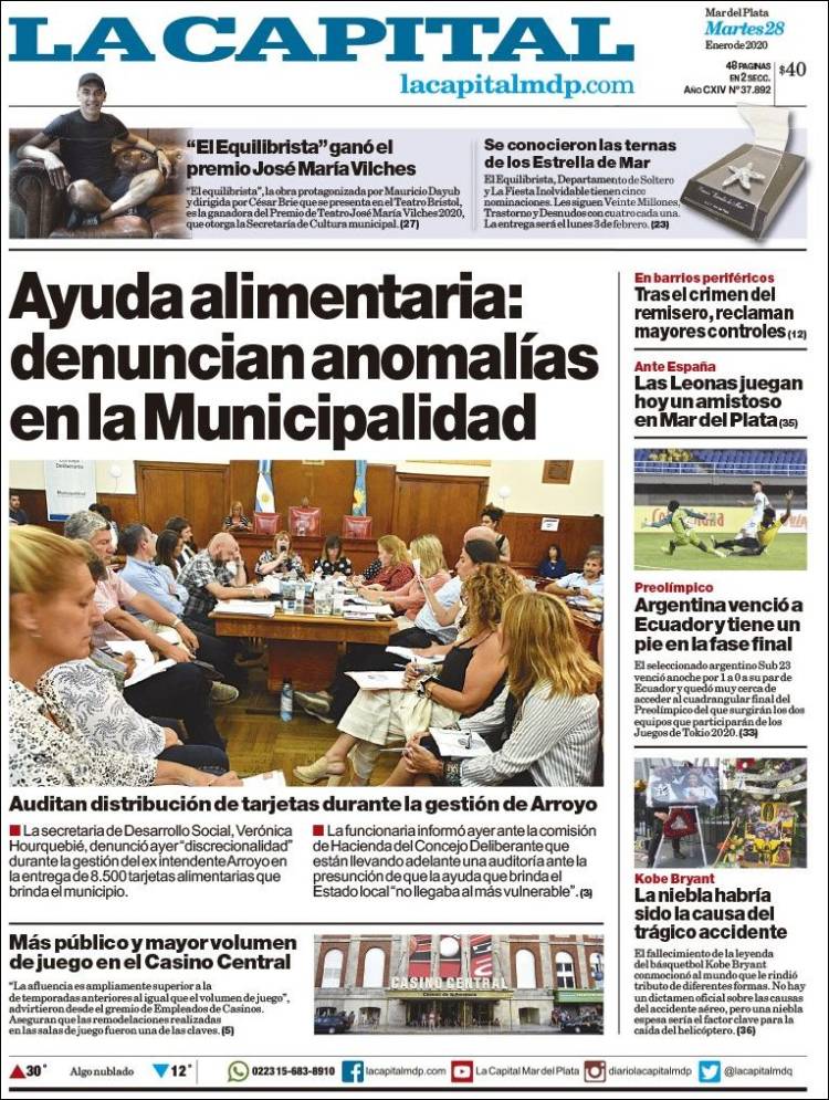 Portada de Diario La Capital - Mar del Plata (Argentina)